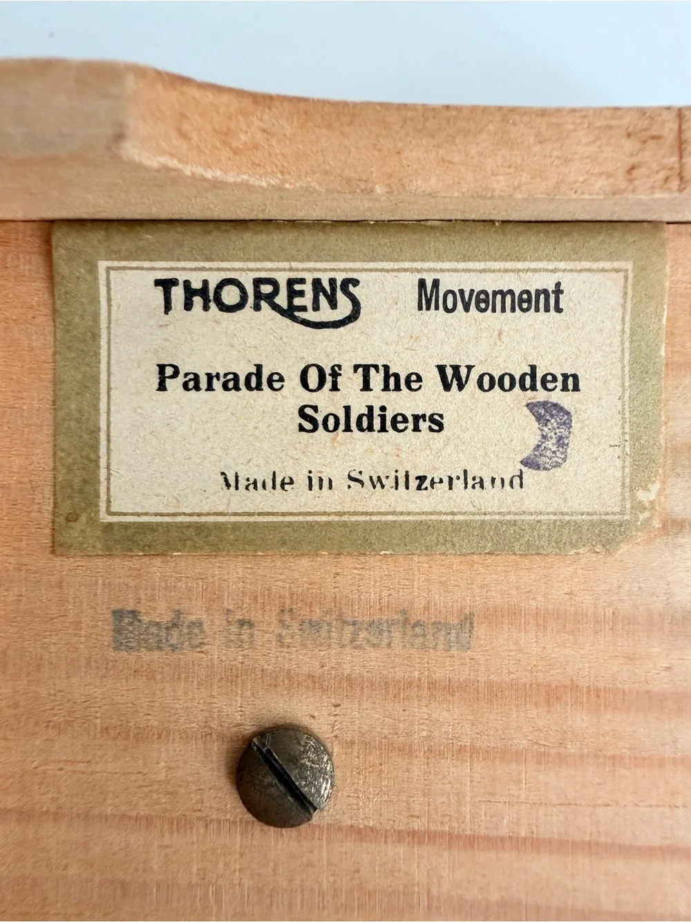 Vintage Thorens Switzerland Music Box Parade Of The Wooden Soldiers Wood 1960s